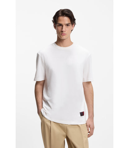 Hugo Gradient Logo T Shirt In Cotton Jersey White