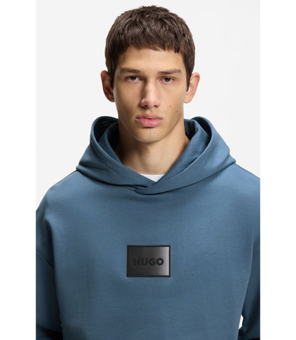 Hugo Gradient Logo Hoodie In Cotton Terry Light Blue
