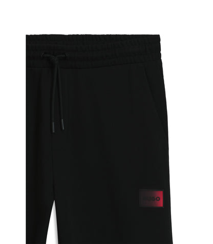 Hugo Gradient Logo Tracksuit Bottoms In Cotton Terry Black