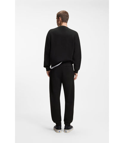 Hugo Gradient Logo Tracksuit Bottoms In Cotton Terry Black