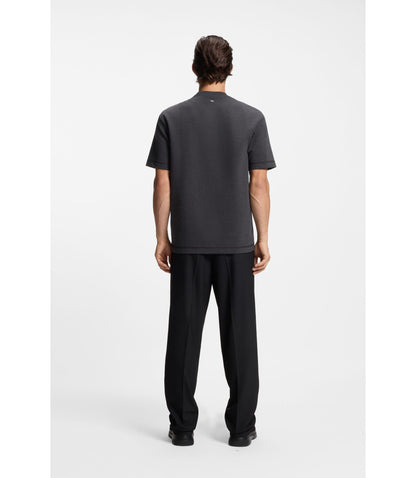 Hugo Stacked Logo T Shirt In A Cotton Blend Grey