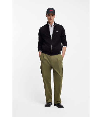 Hugo Relaxed Fit Trousers With Cargo Styling Light Green