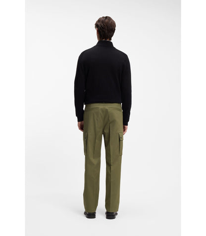 Hugo Relaxed Fit Trousers With Cargo Styling Light Green