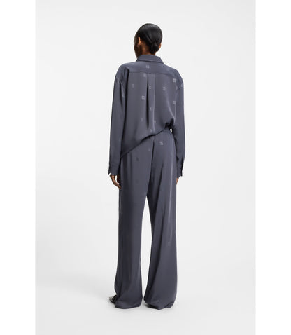 Hugo Relaxed Fit Trousers With Stacked Logos Patterned Women's