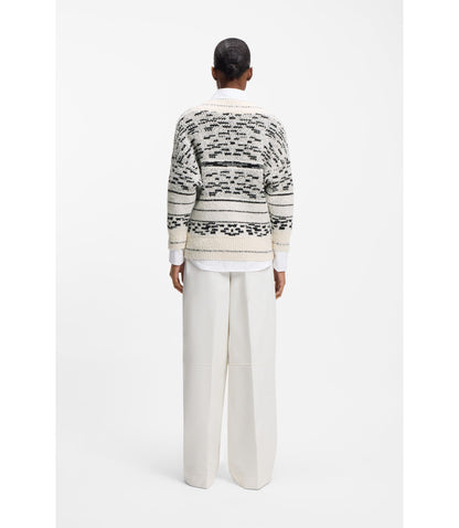 Boss Jacquard Pattern Sweater In A Cotton Blend Patterned Women's