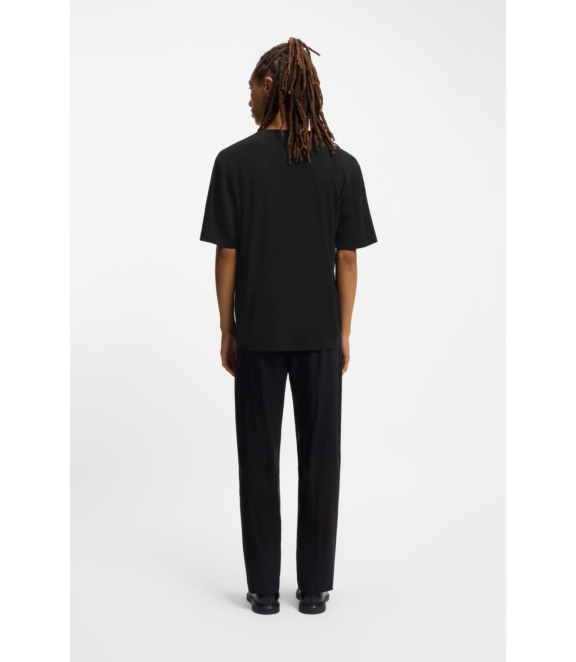 Hugo Printed Artwork T Shirt In Cotton Jersey Black