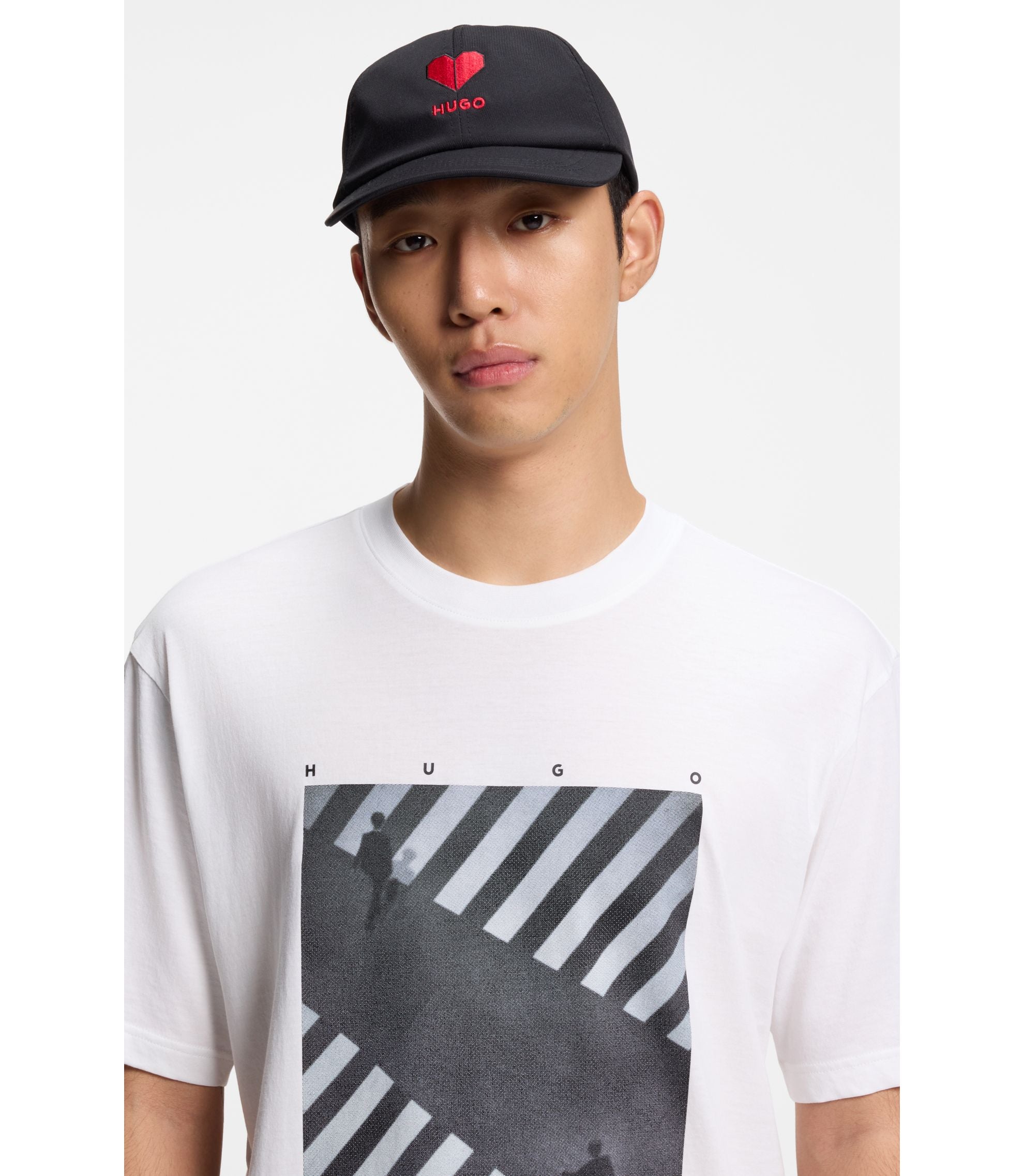 Hugo Printed Artwork T Shirt In Cotton Jersey White