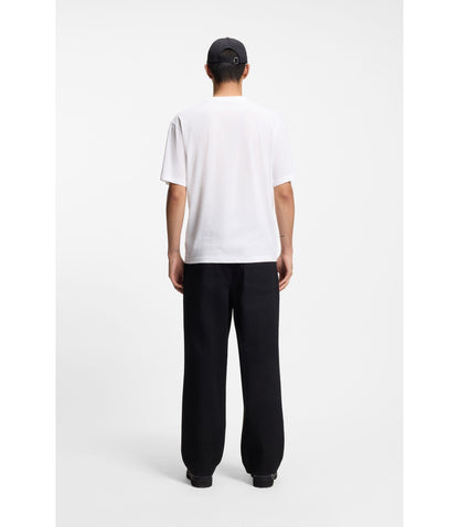Hugo Printed Artwork T Shirt In Cotton Jersey White