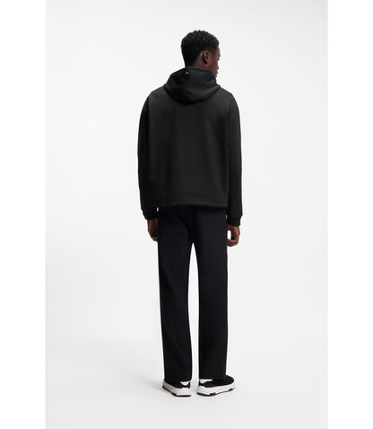 Hugo Stacked Logo Hoodie In A Relaxed Fit Black