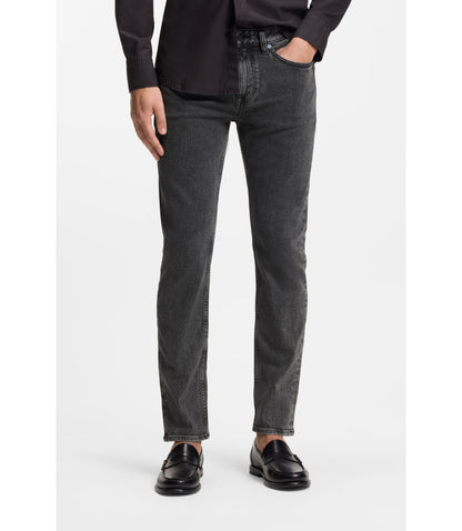 Boss Delaware Grey Slim Fit Jeans In Stretch Denim Dark Grey