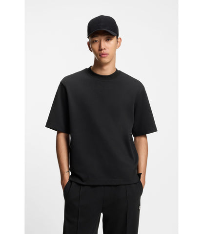 Hugo Overlock Stitch T Shirt In A Relaxed Fit Black