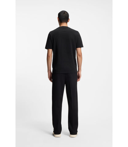Hugo Rubber Logo T Shirt In Cotton Jersey Black