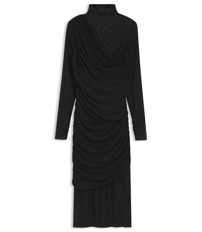 Boss Mesh Panel Dress In A Slim Fit Black Women's