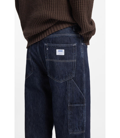 Hugo Baggy Fit Jeans In Dark Blue Denim Dark Blue