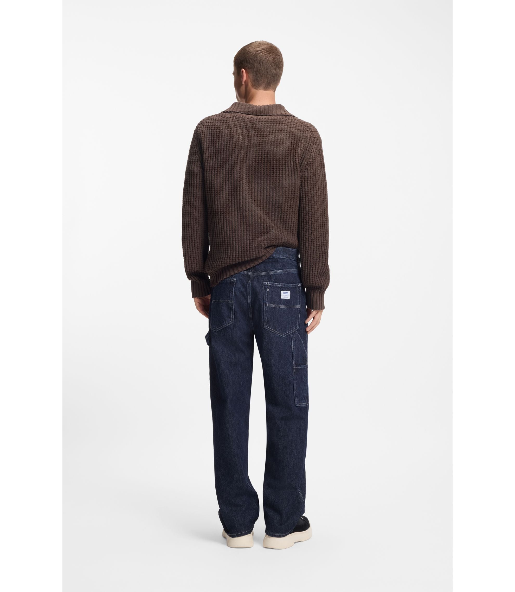 Hugo Baggy Fit Jeans In Dark Blue Denim Dark Blue