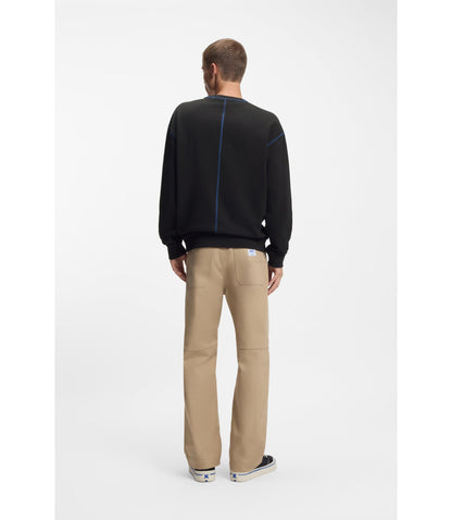 Hugo Logo Artwork Sweatshirt In Cotton Terry Black