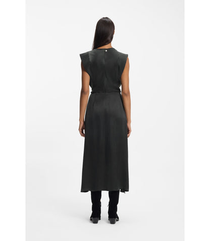 Boss Wrap Skirt Dress With Cowl Neck Light Grey Women's