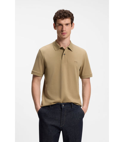 Boss Pallas Polo Shirt In Cotton Piqu With Embroidered Logo Khaki