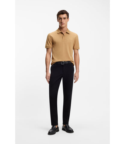 Boss Pallas Polo Shirt In Cotton Piqu With Embroidered Logo Beige