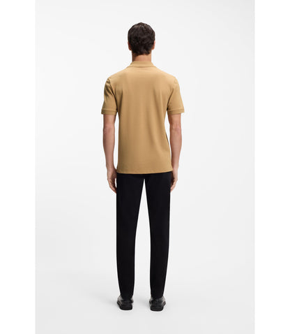 Boss Pallas Polo Shirt In Cotton Piqu With Embroidered Logo Beige