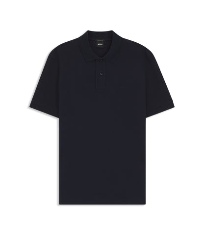 Boss Pallas Polo Shirt In Cotton Piqu With Embroidered Logo Dark Blue