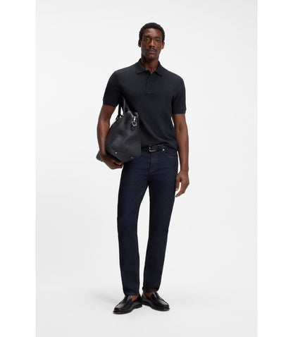 Boss Pallas Polo Shirt In Cotton Piqu With Embroidered Logo Dark Blue
