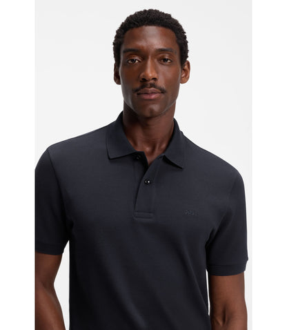 Boss Pallas Polo Shirt In Cotton Piqu With Embroidered Logo Dark Blue