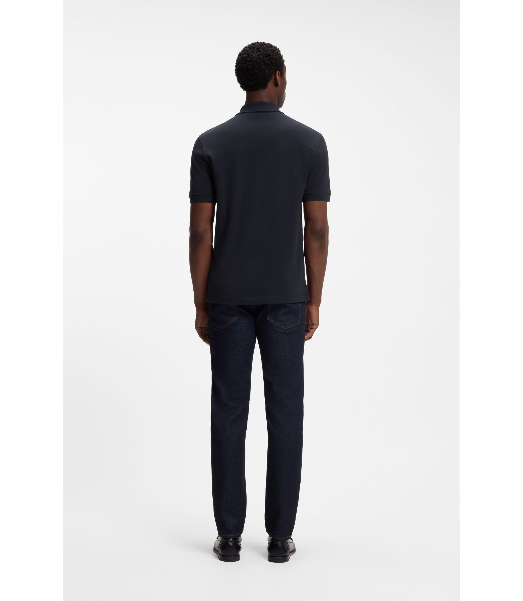 Boss Pallas Polo Shirt In Cotton Piqu With Embroidered Logo Dark Blue