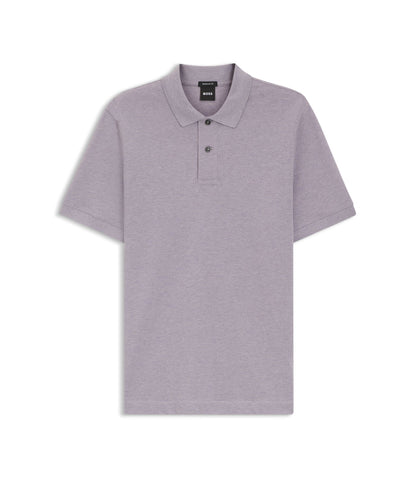 Boss Pallas Polo Shirt In Cotton Piqu With Embroidered Logo Light Purple