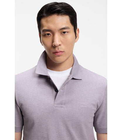 Boss Pallas Polo Shirt In Cotton Piqu With Embroidered Logo Light Purple