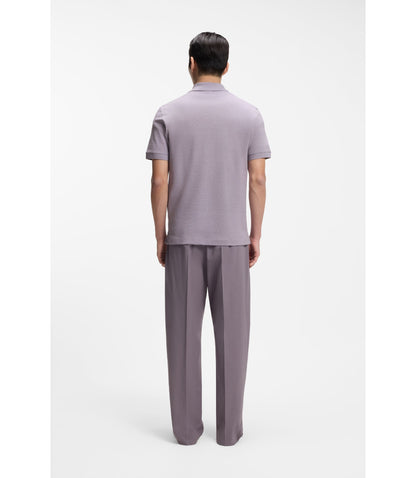 Boss Pallas Polo Shirt In Cotton Piqu With Embroidered Logo Light Purple