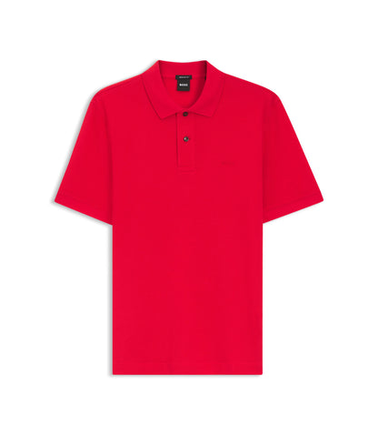 Boss Pallas Polo Shirt In Cotton Piqu With Embroidered Logo Red
