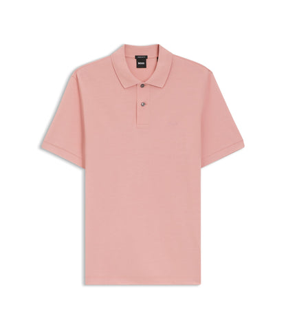 Boss Pallas Polo Shirt In Cotton Piqu With Embroidered Logo Light Pink