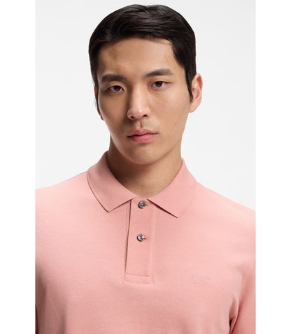 Boss Pallas Polo Shirt In Cotton Piqu With Embroidered Logo Light Pink