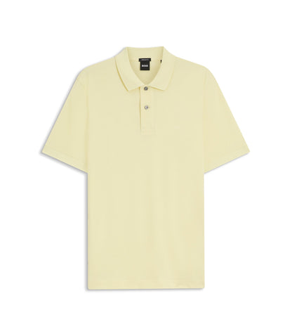 Boss Pallas Polo Shirt In Cotton Piqu With Embroidered Logo Light Yellow