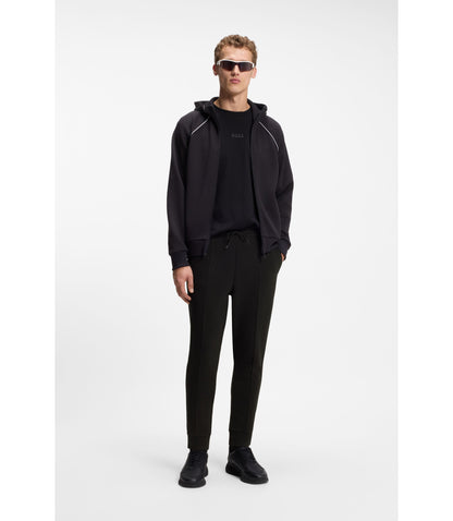 Boss Piping Detail Tracksuit Bottoms In A Cotton Blend Black