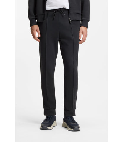 Boss Piping Detail Tracksuit Bottoms In A Cotton Blend Dark Blue