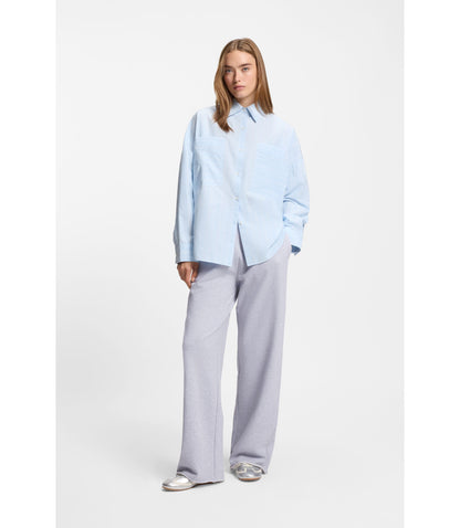 Hugo Logo Waistband Tracksuit Bottoms In Cotton Terry Light Grey Women's