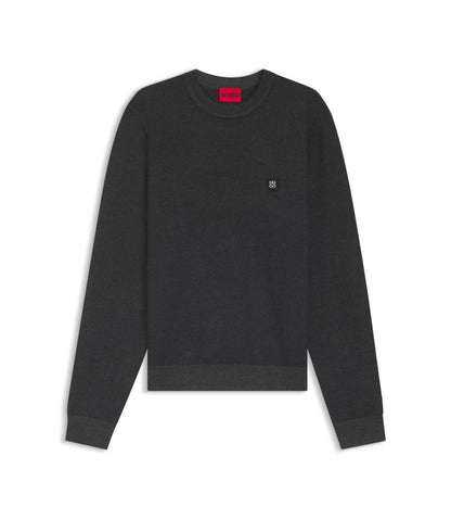 Hugo Knitted Sweater With Stacked Logo Grey