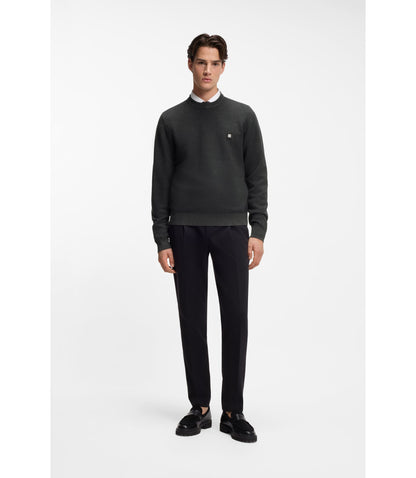 Hugo Knitted Sweater With Stacked Logo Grey