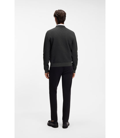 Hugo Knitted Sweater With Stacked Logo Grey