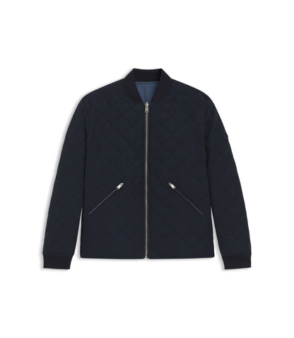 Boss Reversible Water Repellent Jacket With Quilting Dark Blue