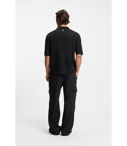 Hugo Regular Fit Shirt With Ribbed Structure Black