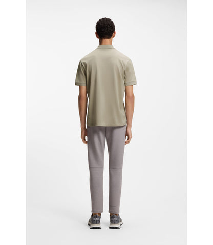 Boss Paddy Polo Shirt With Engineered Stripe Light Beige