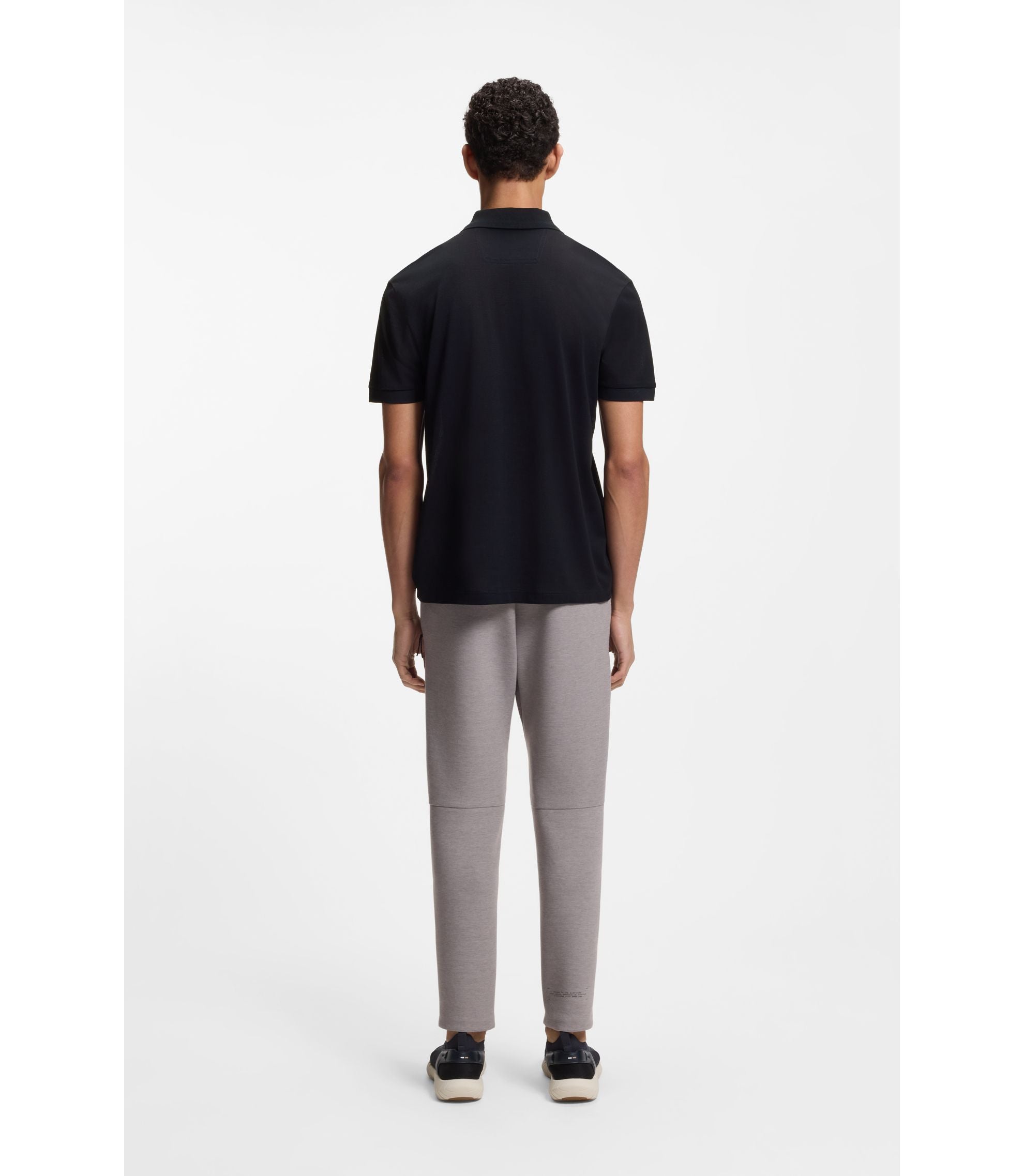 Boss Paddy Polo Shirt With Engineered Stripe Dark Blue