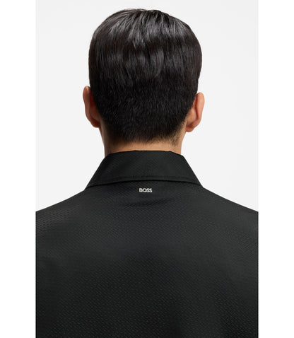 Boss Micro Monogram Jacket With Water Repellent Finish Black