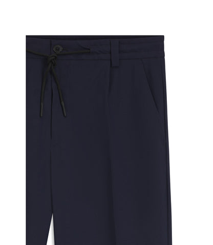 Hugo Performance Stretch Modern Fit Trousers In Ottoman Fabric Dark Blue