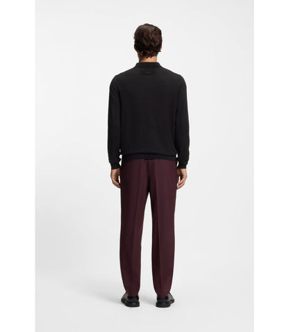Hugo Regular Fit Jacket With Ribbed Trims Black