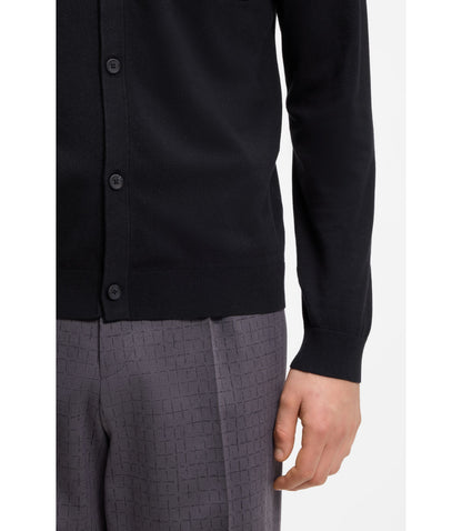 Hugo Regular Fit Jacket With Ribbed Trims Dark Blue