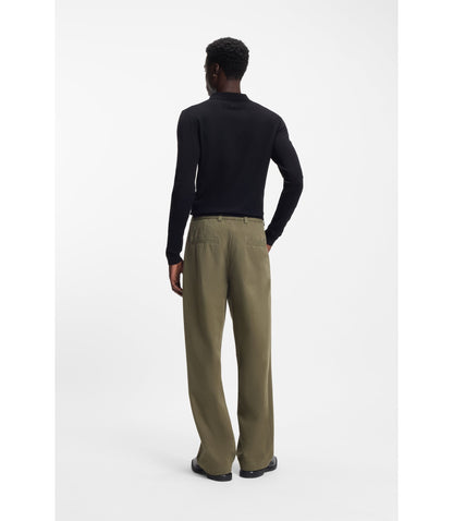 Hugo Modern Fit Trousers In Cotton Blend Twill Light Green